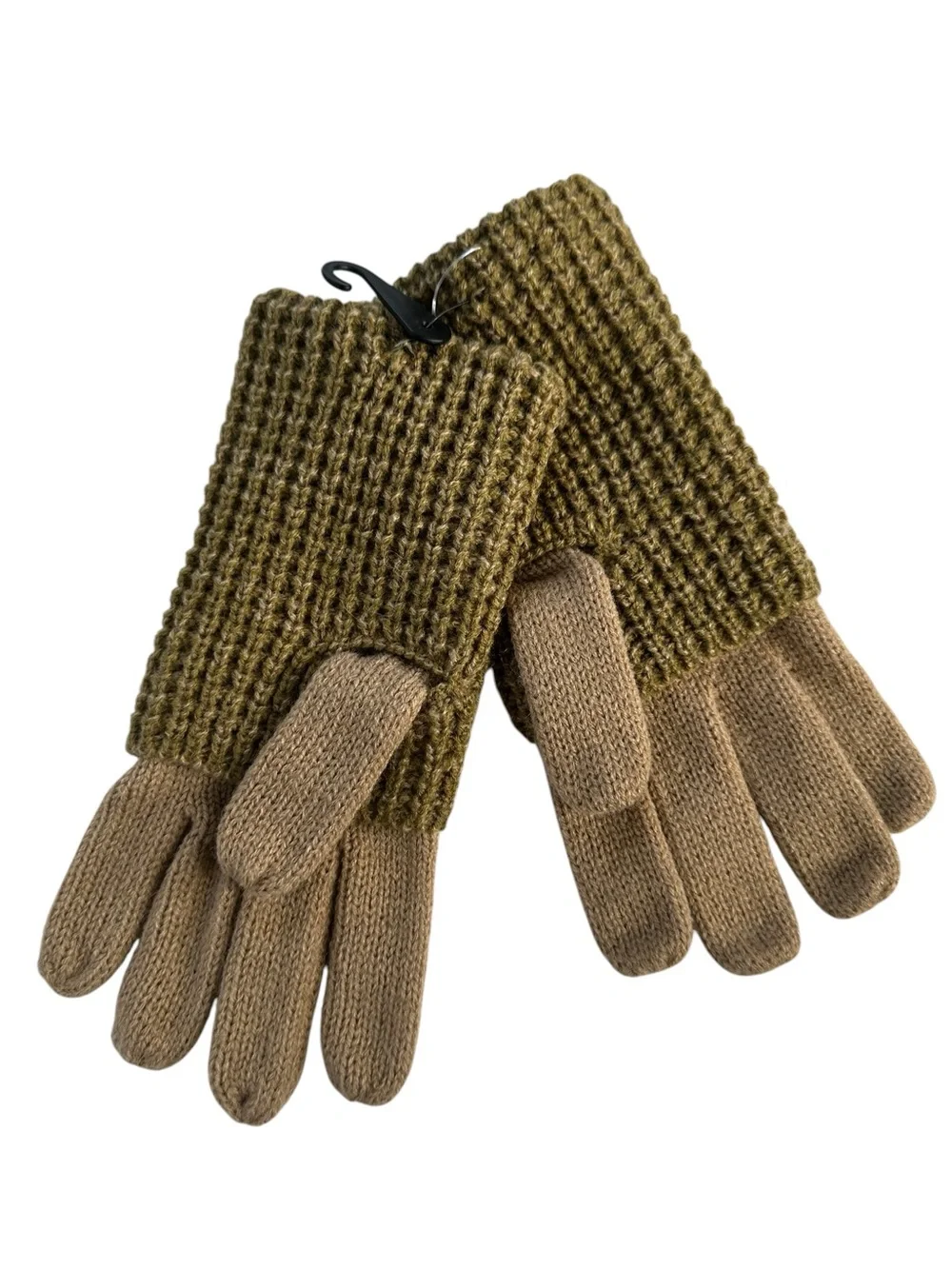 AllSaints Angled Stitch Marled Wool Blend Gloves Khaki Multi NWOT